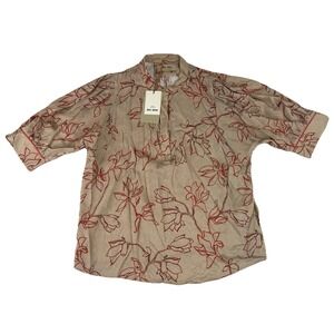 Mos Mosh Top MMEleana Leafy Blouse Women's Large 169110 NWT